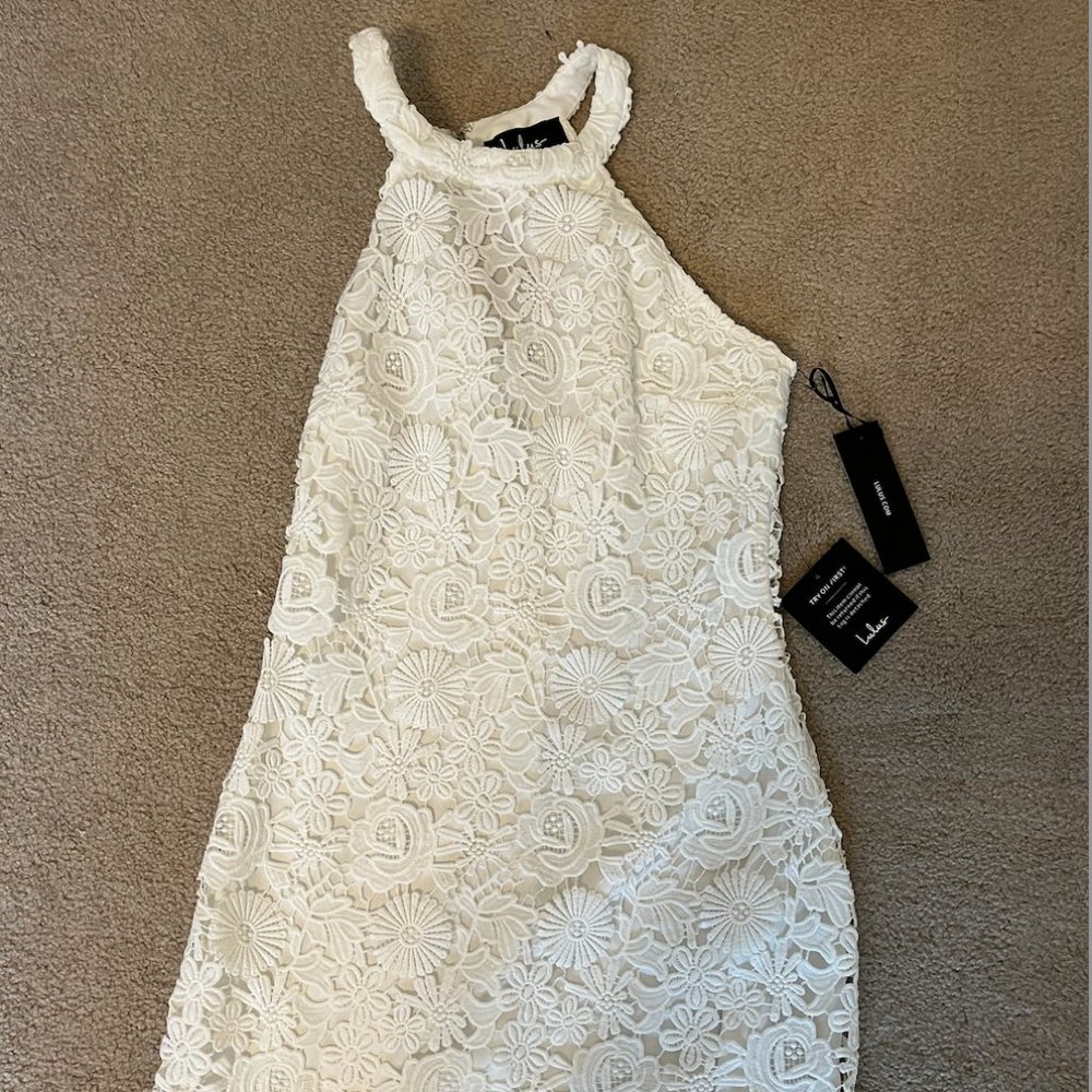 White Lace Lulu's Mini Dress - Size medium